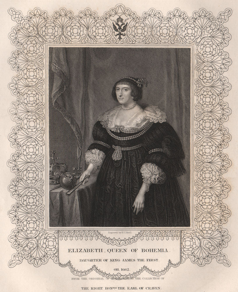 BRITISH HISTORY. Elizabeth Queen of Bohemia. King James I's daughter 1853